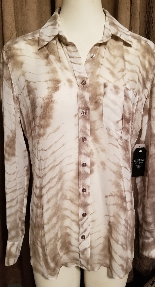 GUESS Sheer L/S blouse NWT